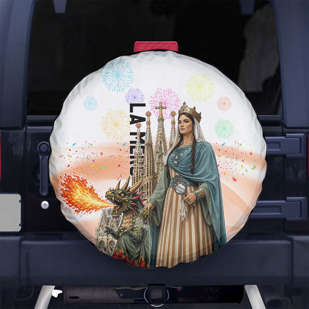 La Merce Festival Barcelona Spare Tire Cover Catalan Culture Sagrada Familia Castellers