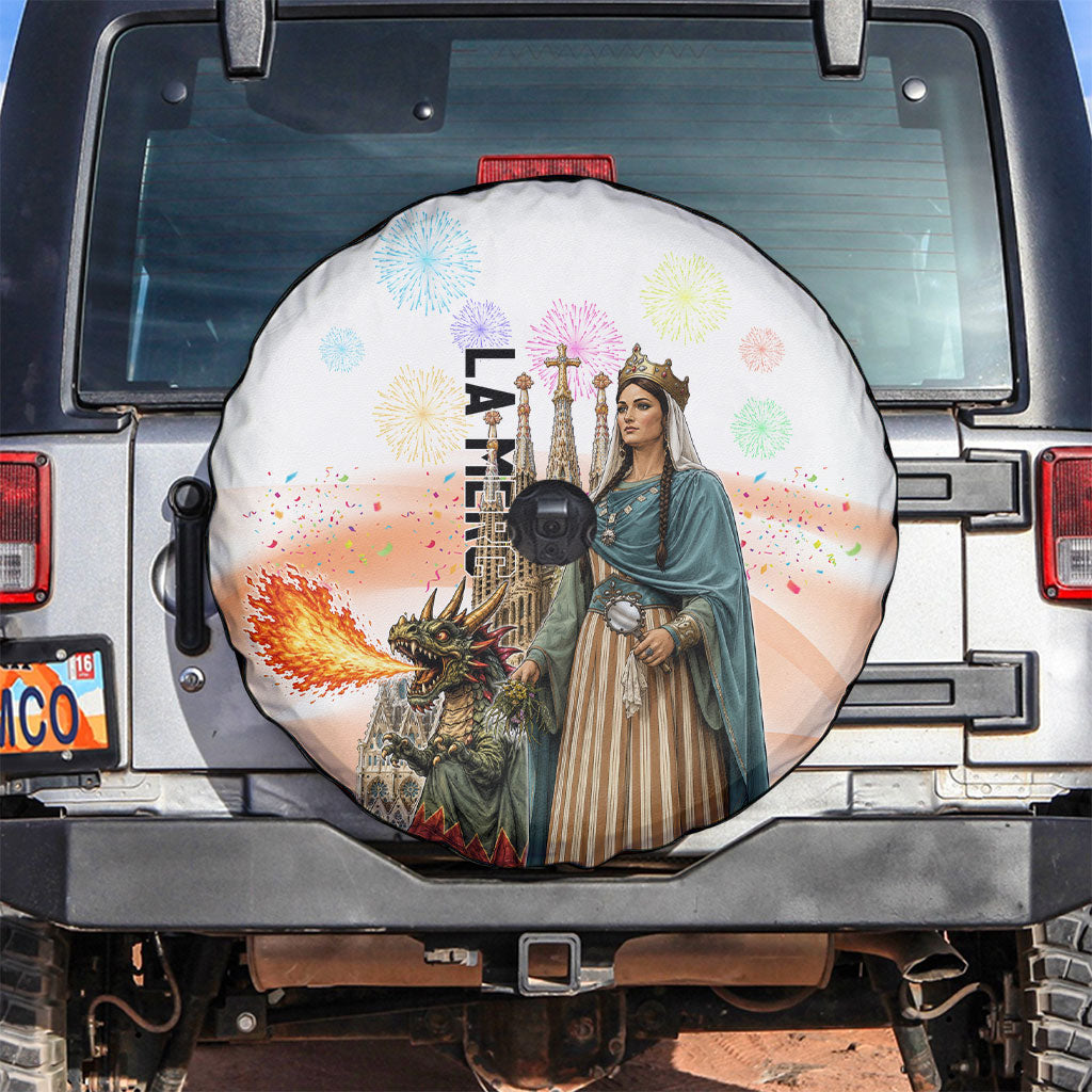 La Merce Festival Barcelona Spare Tire Cover Catalan Culture Sagrada Familia Castellers