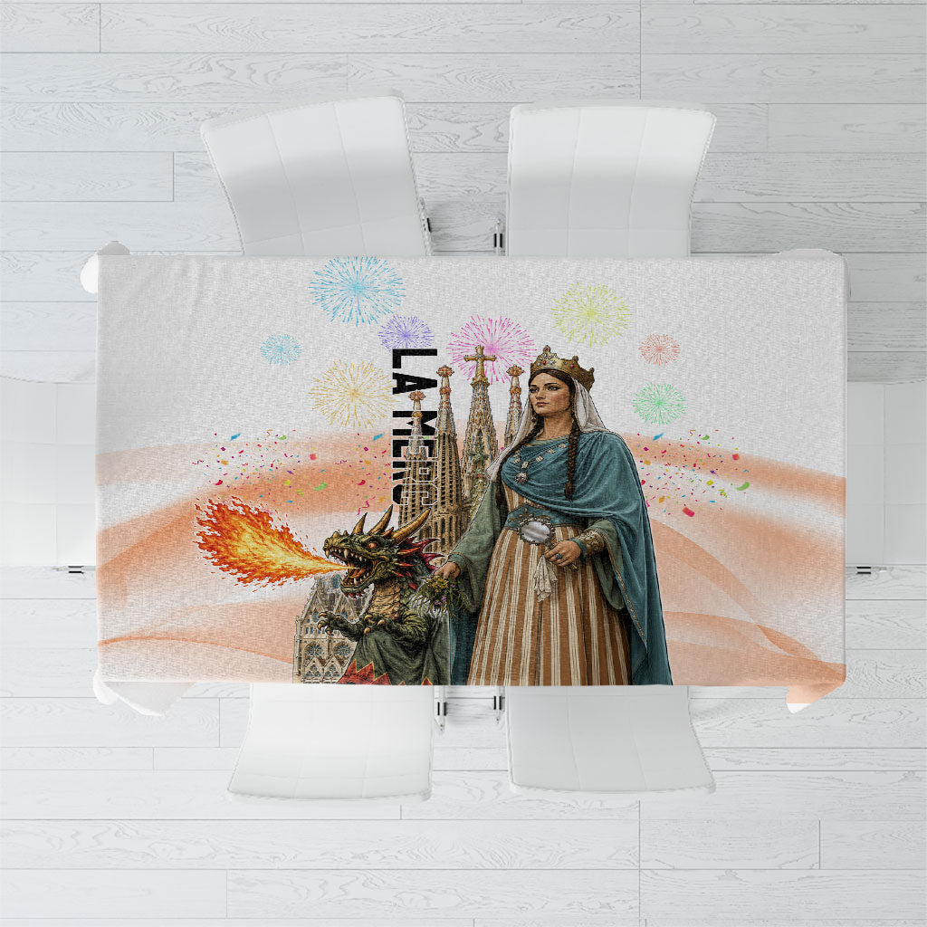 La Merce Festival Barcelona Tablecloth Catalan Culture Sagrada Familia Castellers