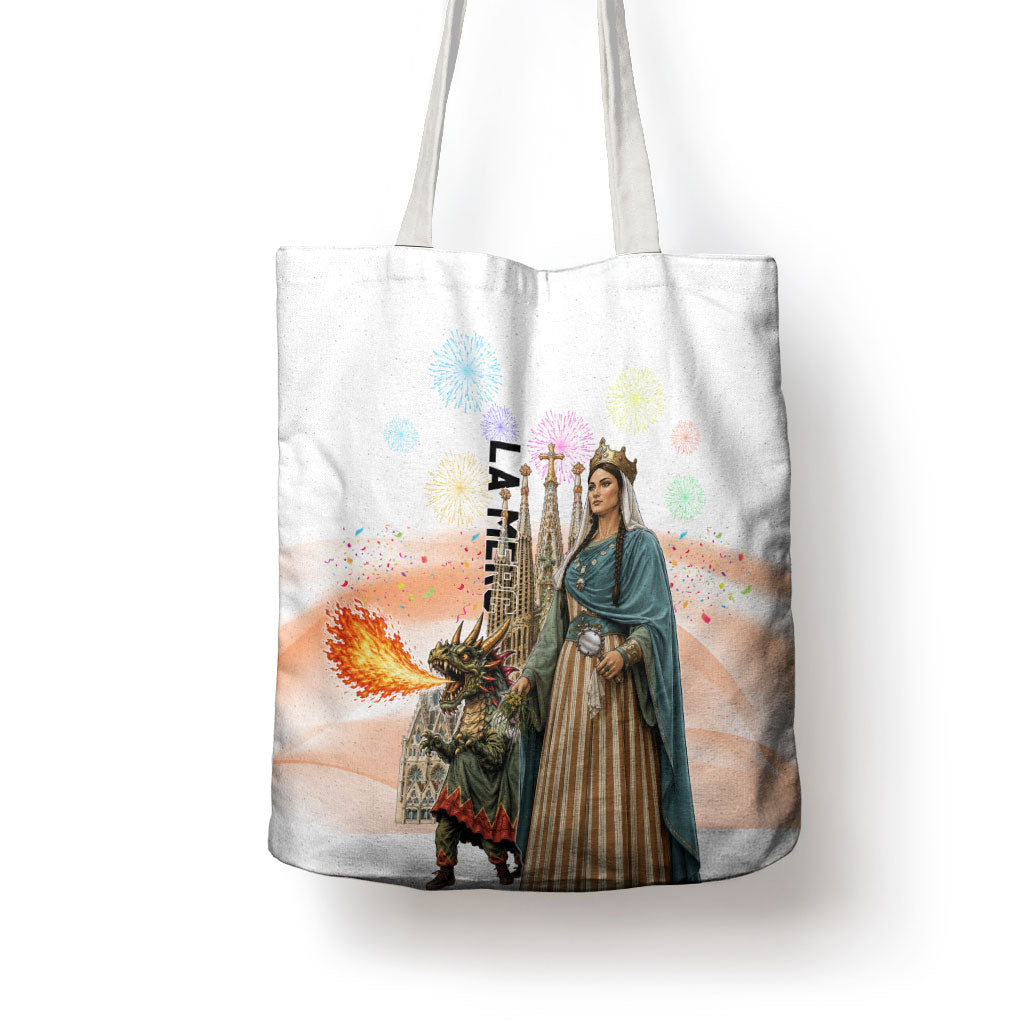 La Merce Festival Barcelona Tote Bag Catalan Culture Sagrada Familia Castellers