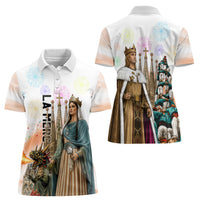 La Merce Festival Barcelona Women Polo Shirt Catalan Culture Sagrada Familia Castellers
