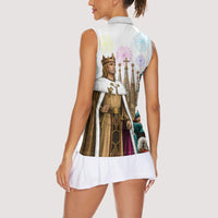 La Merce Festival Barcelona Women Sleeveless Polo Shirt Catalan Culture Sagrada Familia Castellers