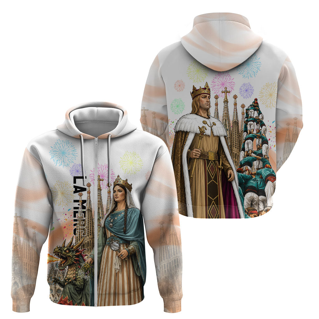 La Merce Festival Barcelona Zip Hoodie Catalan Culture Sagrada Familia Castellers