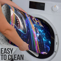 Cat Riding Shark In Space Bathroom Set Funny Cosmic Laser Cat And Shark Surreal Sci-Fi