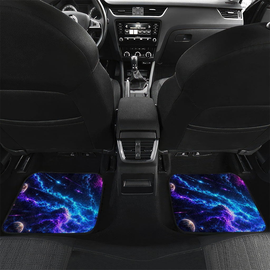 Cat Riding Shark In Space Car Mats Funny Cosmic Laser Cat And Shark Surreal Sci-Fi