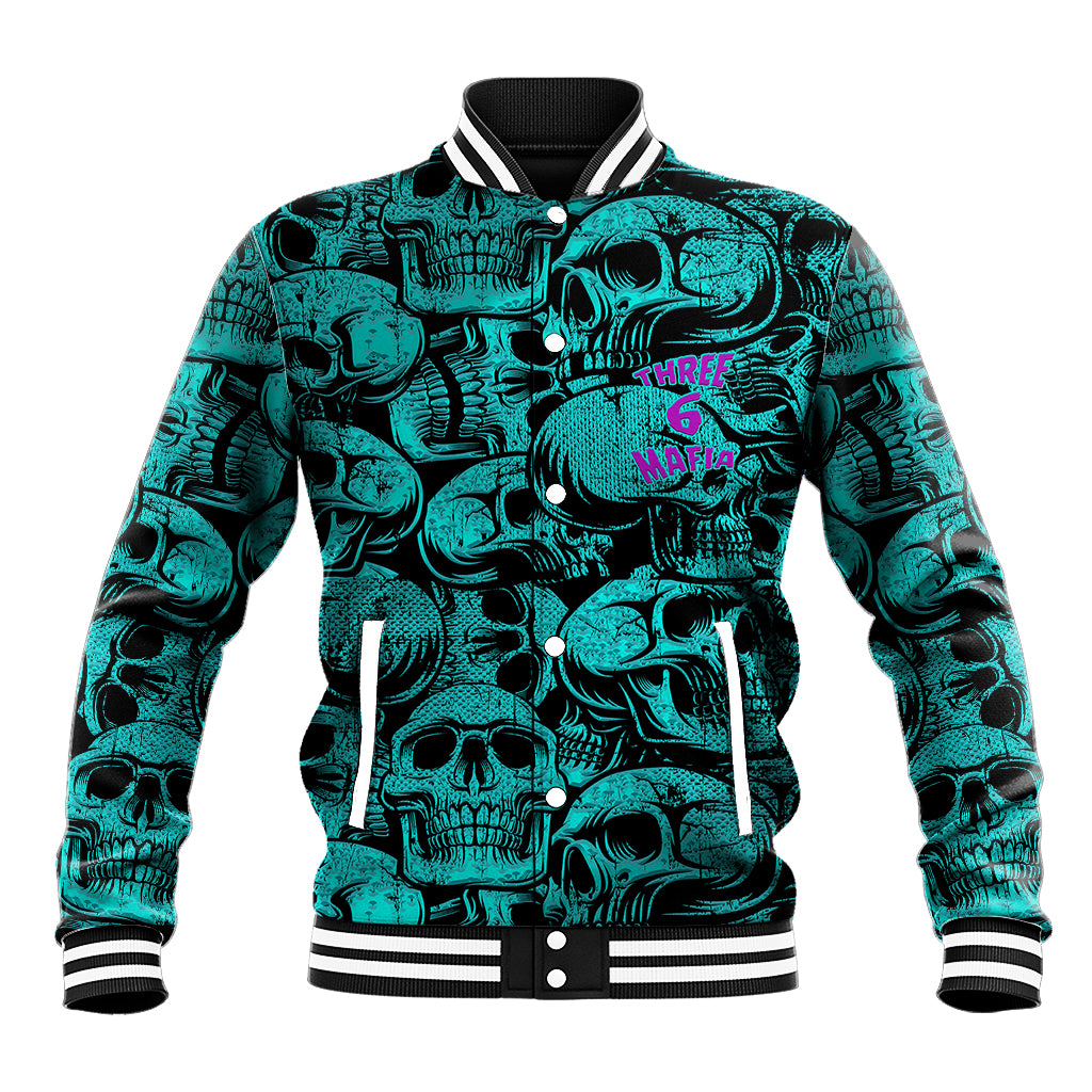 Three 6 Mafia Skull Baseball Jacket Three 6 Mafia - Wonder Print Shop