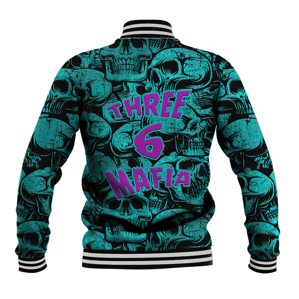 Three 6 Mafia Skull Baseball Jacket Three 6 Mafia - Wonder Print Shop