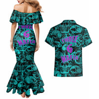 Three 6 Mafia Skull Couples Matching Mermaid Dress and Hawaiian Shirt Three 6 Mafia - Wonder Print Shop
