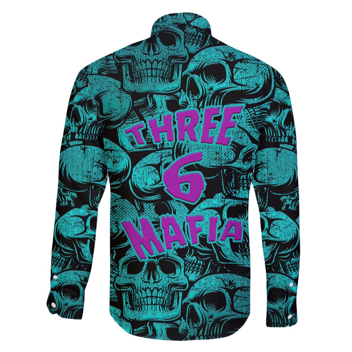 Three 6 Mafia Skull Family Matching Puletasi Dress and Hawaiian Shirt Three 6 Mafia - Wonder Print Shop