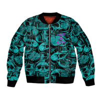 Three 6 Mafia Skull Sleeve Zip Bomber Jacket Three 6 Mafia - Wonder Print Shop