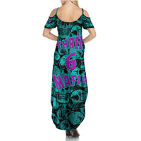 Three 6 Mafia Skull Summer Maxi Dress Three 6 Mafia - Wonder Print Shop