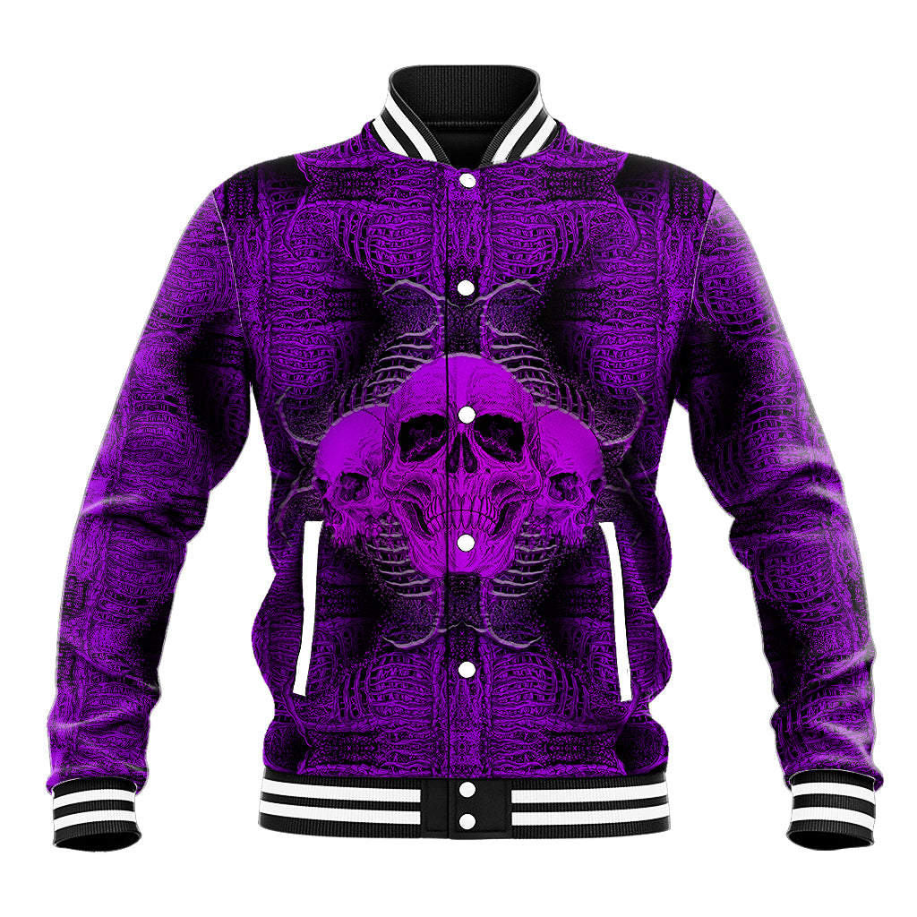 Skull Pattern Baseball Jacket I Am Who I Am Your Approval Isn't Needed - Wonder Print Shop