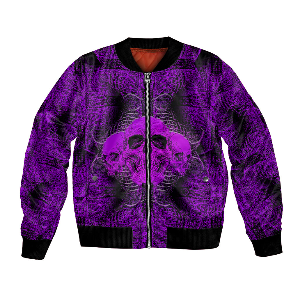 Skull Pattern Bomber Jacket I Am Who I Am Your Approval Isn't Needed - Wonder Print Shop