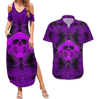 Skull Pattern Couples Matching Summer Maxi Dress and Hawaiian Shirt I Am Who I Am Your Approval Isn't Needed - Wonder Print Shop