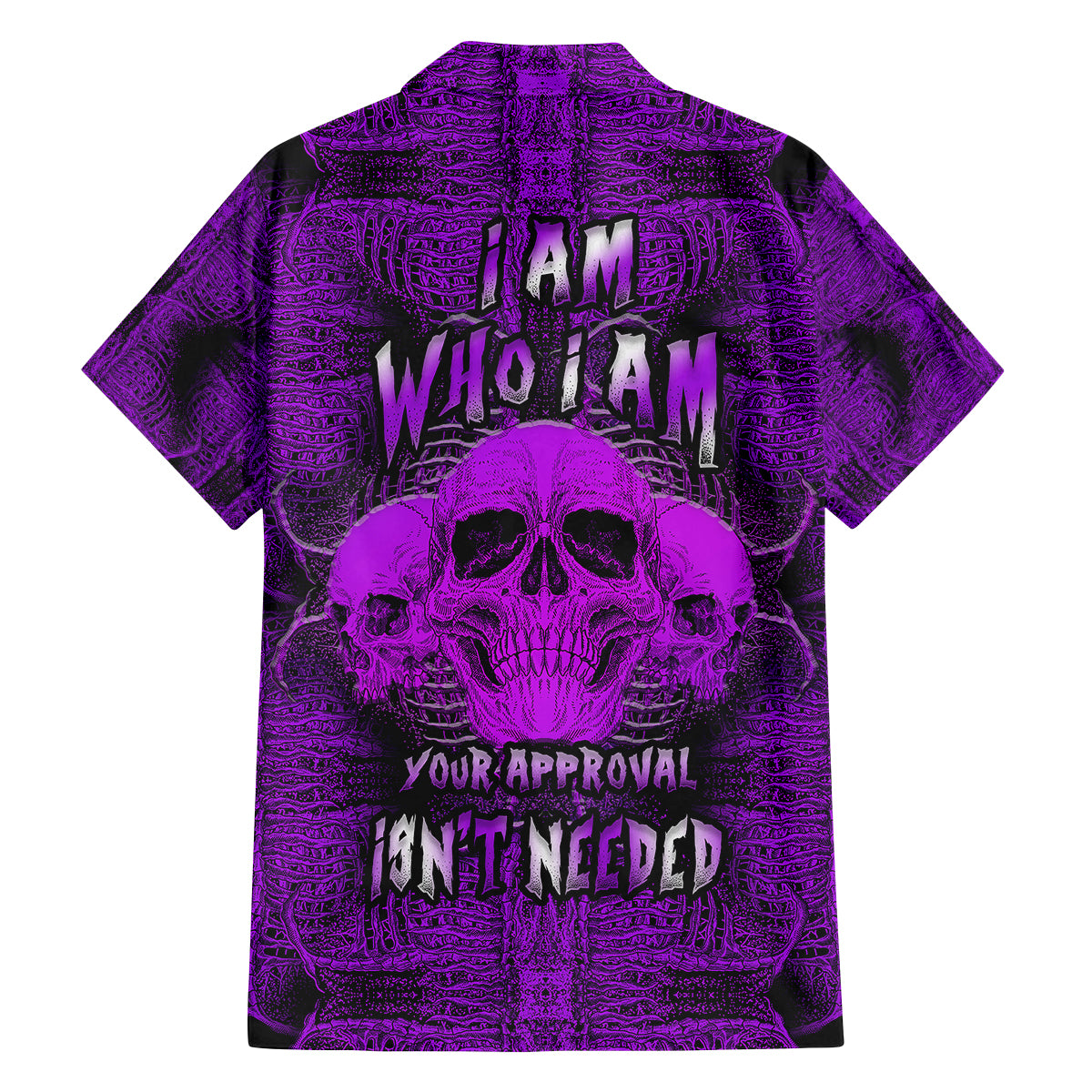 Skull Pattern Family Matching Long Sleeve Bodycon Dress and Hawaiian Shirt I Am Who I Am Your Approval Isn't Needed - Wonder Print Shop
