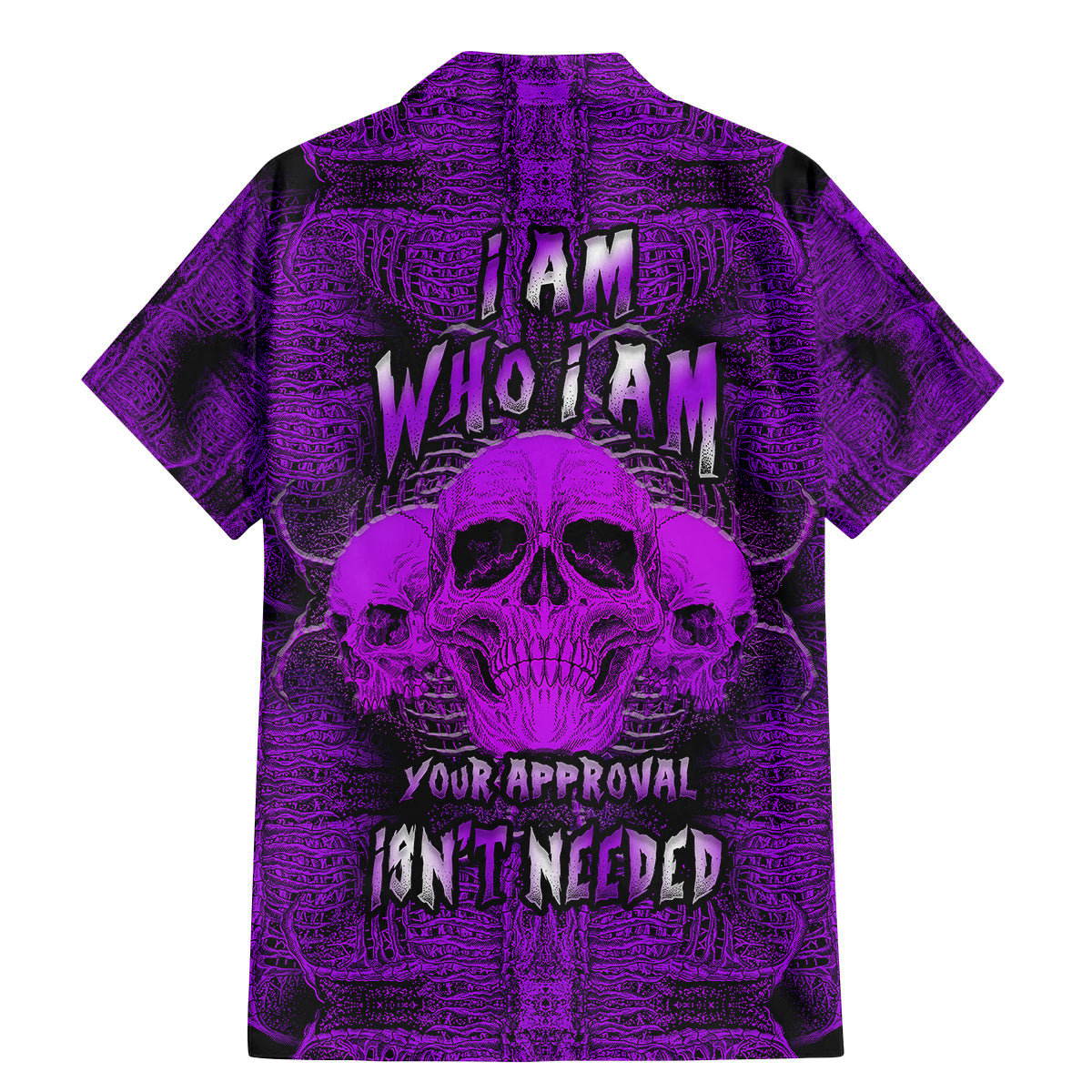 Skull Pattern Family Matching Mermaid Dress and Hawaiian Shirt I Am Who I Am Your Approval Isn't Needed - Wonder Print Shop