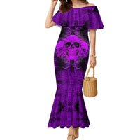 Skull Pattern Family Matching Mermaid Dress and Hawaiian Shirt I Am Who I Am Your Approval Isn't Needed - Wonder Print Shop