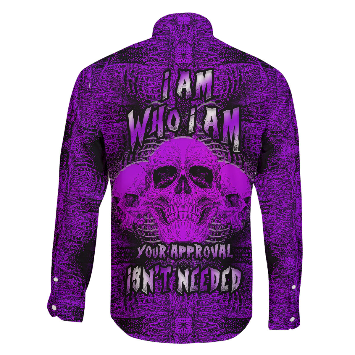 Skull Pattern Family Matching Off Shoulder Short Dress and Hawaiian Shirt I Am Who I Am Your Approval Isn't Needed - Wonder Print Shop