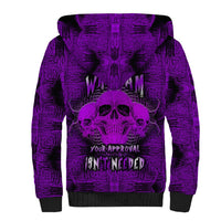 Skull Pattern Sherpa Hoodie I Am Who I Am Your Approval Isn't Needed - Wonder Print Shop