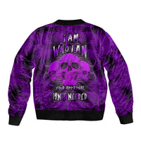 Skull Pattern Sleeve Zip Bomber Jacket I Am Who I Am Your Approval Isn't Needed - Wonder Print Shop