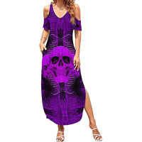 Skull Pattern Summer Maxi Dress I Am Who I Am Your Approval Isn't Needed - Wonder Print Shop