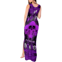 Skull Pattern Tank Maxi Dress I Am Who I Am Your Approval Isn't Needed - Wonder Print Shop