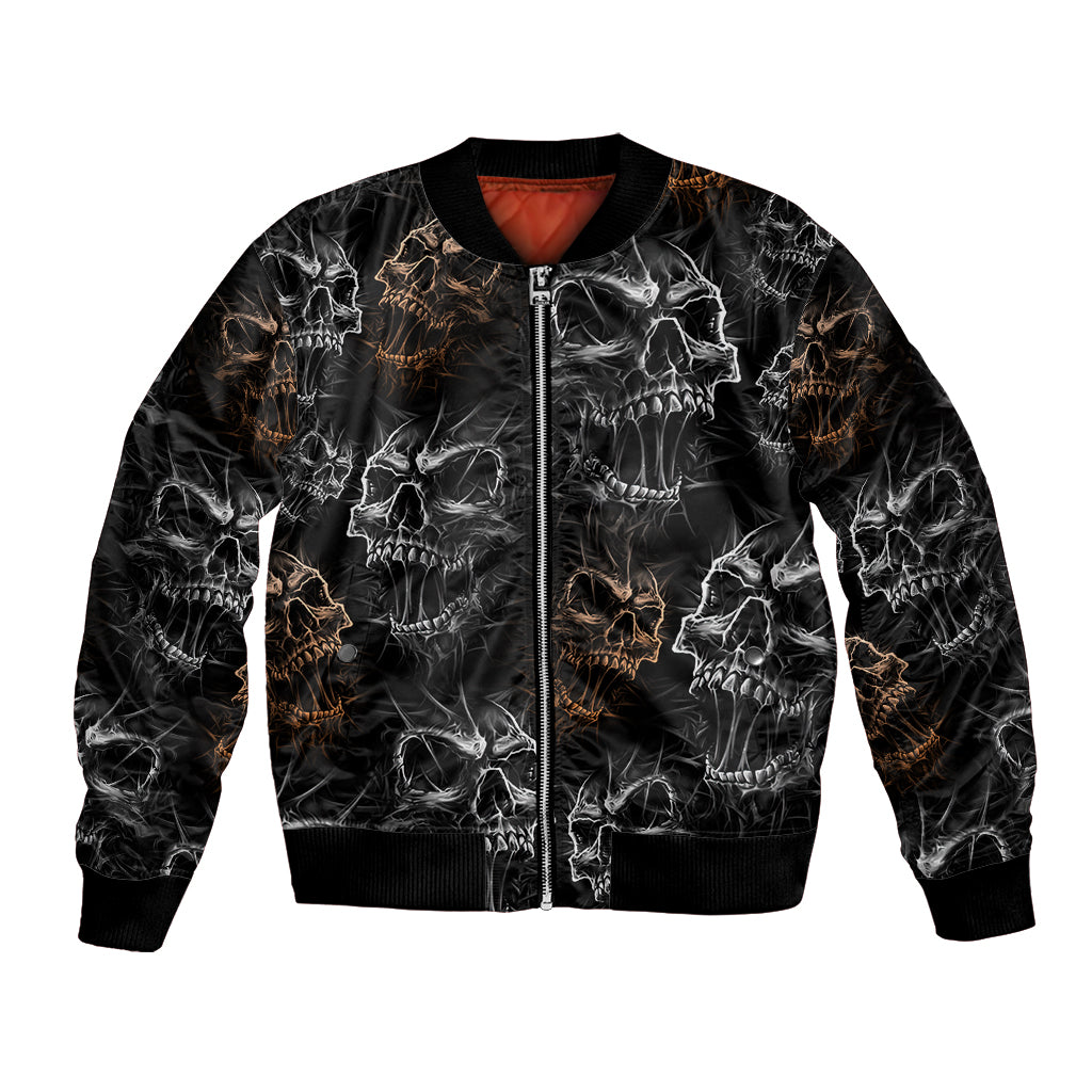 Skull Pattern Bomber Jacket Never Trust The Living - Wonder Print Shop