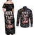 Skull Pattern Couples Matching Off Shoulder Maxi Dress and Long Sleeve Button Shirts Never Trust The Living - Wonder Print Shop