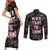 Skull Pattern Couples Matching Short Sleeve Bodycon Dress and Long Sleeve Button Shirts Never Trust The Living - Wonder Print Shop
