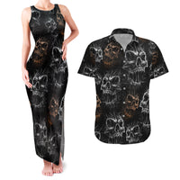 Skull Pattern Couples Matching Tank Maxi Dress and Hawaiian Shirt Never Trust The Living - Wonder Print Shop