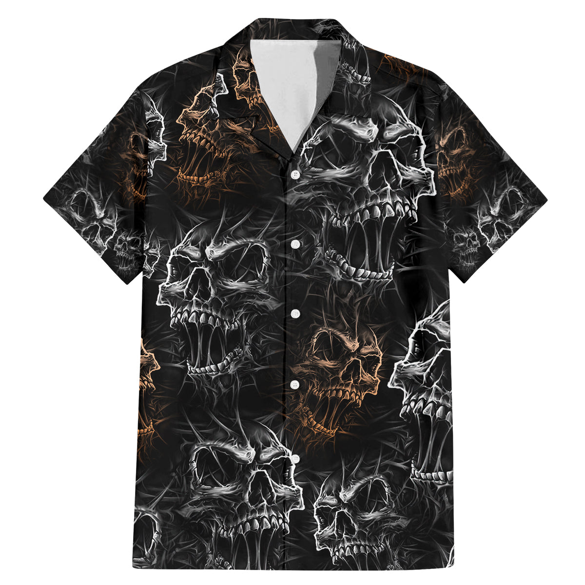 Skull Pattern Family Matching Mermaid Dress and Hawaiian Shirt Never Trust The Living - Wonder Print Shop