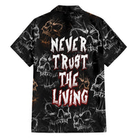 Skull Pattern Family Matching Short Sleeve Bodycon Dress and Hawaiian Shirt Never Trust The Living - Wonder Print Shop