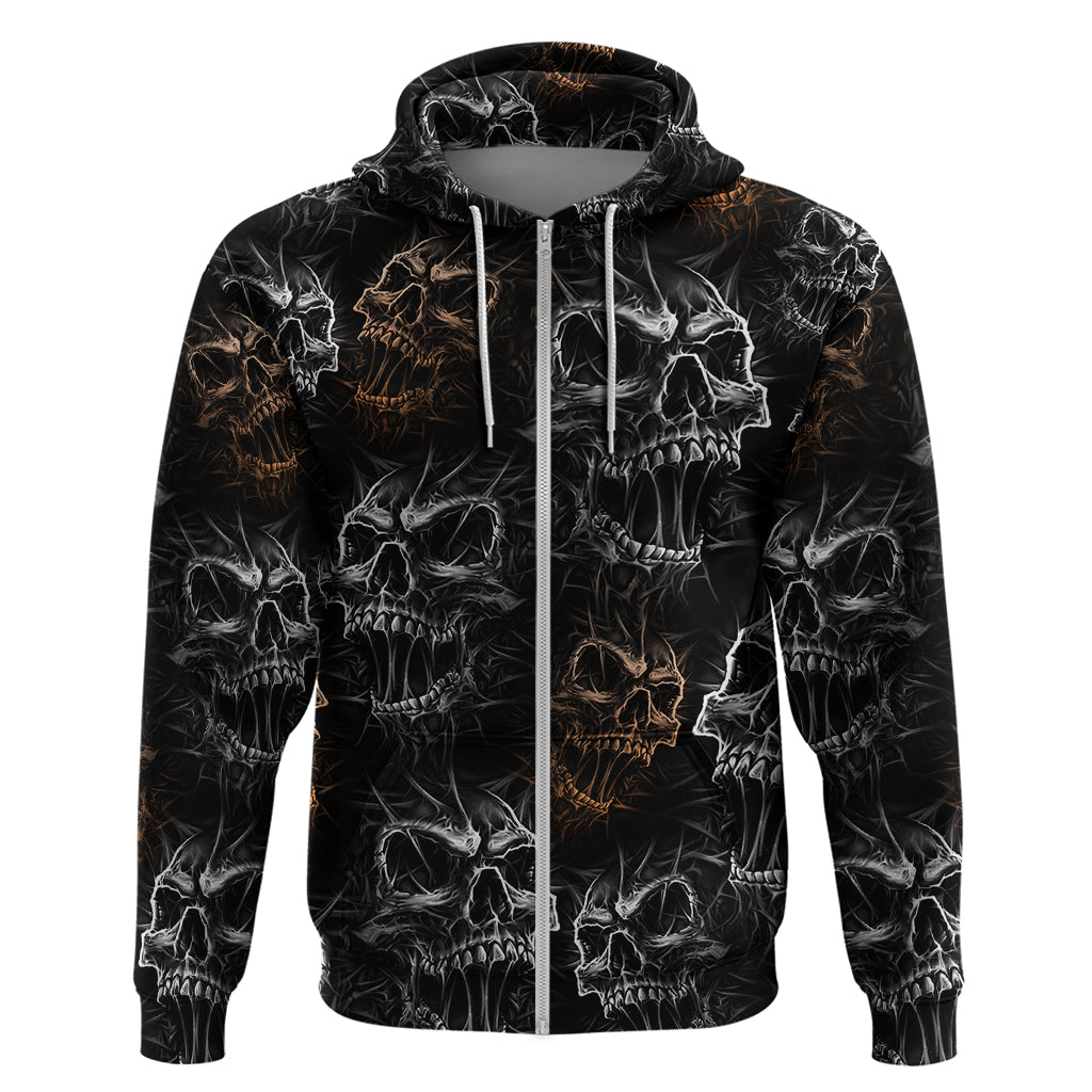 Skull Pattern Hoodie Never Trust The Living - Wonder Print Shop