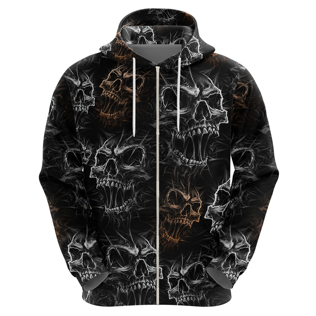 Skull Pattern Hoodie Never Trust The Living - Wonder Print Shop