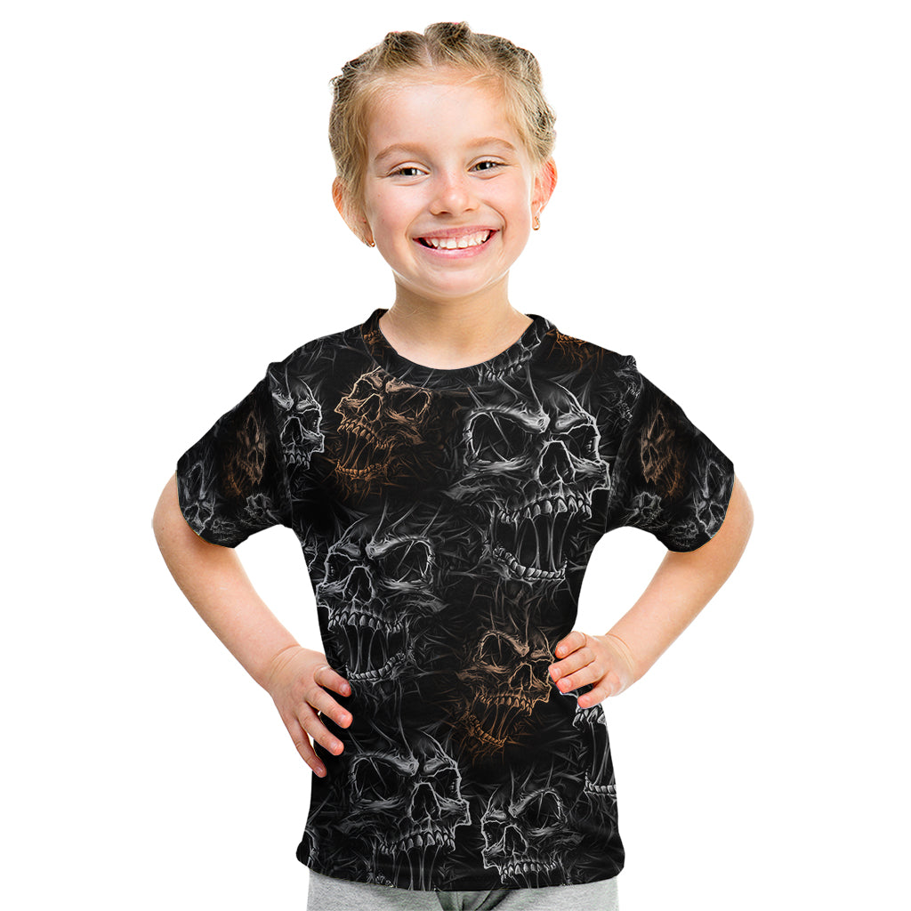 Skull Pattern Kid T Shirt Never Trust The Living - Wonder Print Shop