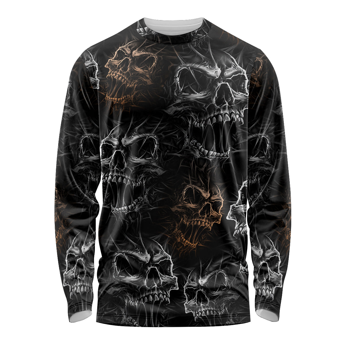 Skull Pattern Long Sleeve Shirt Never Trust The Living - Wonder Print Shop
