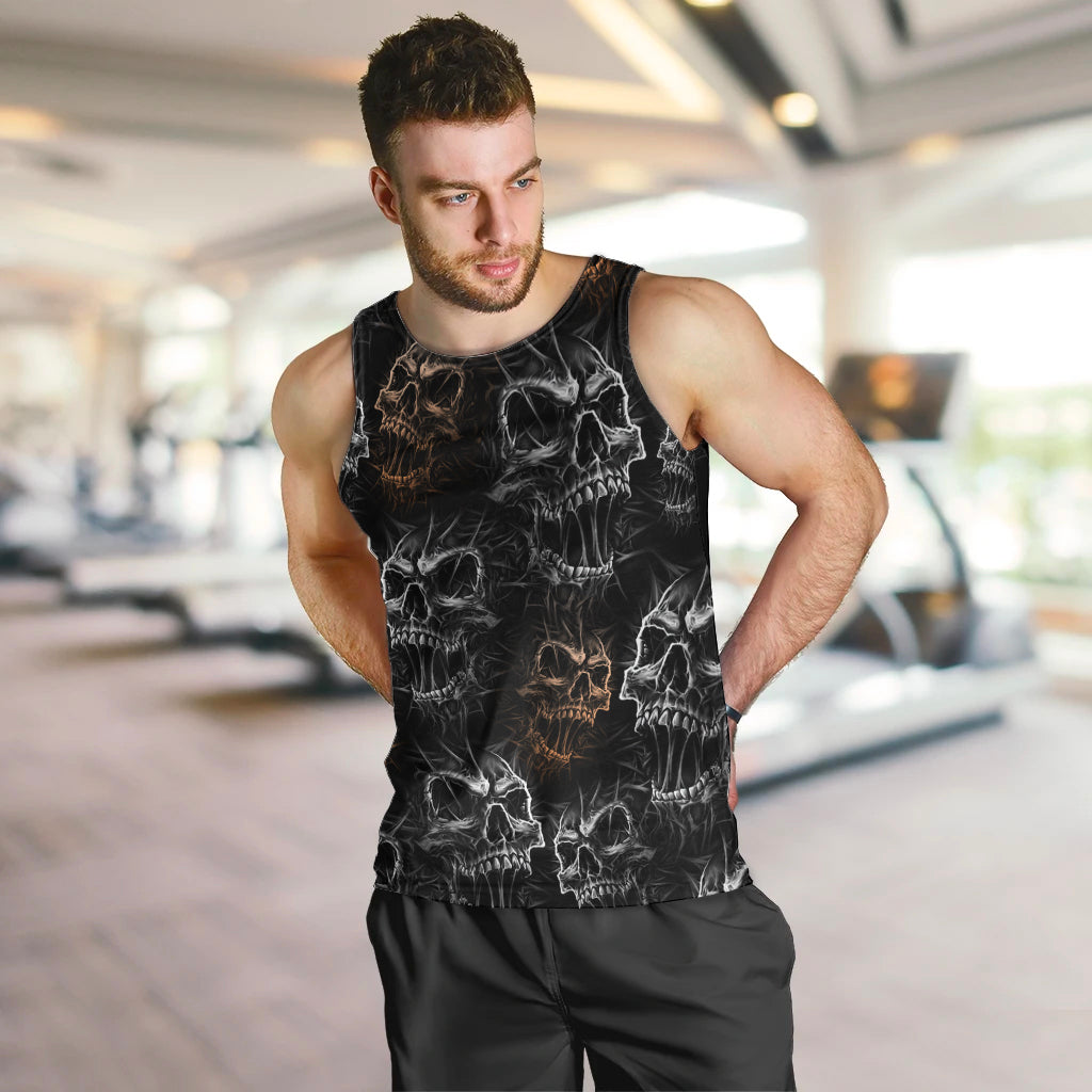 Skull Pattern Men Tank Top Never Trust The Living - Wonder Print Shop
