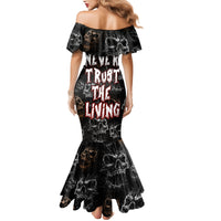 Skull Pattern Mermaid Dress Never Trust The Living - Wonder Print Shop