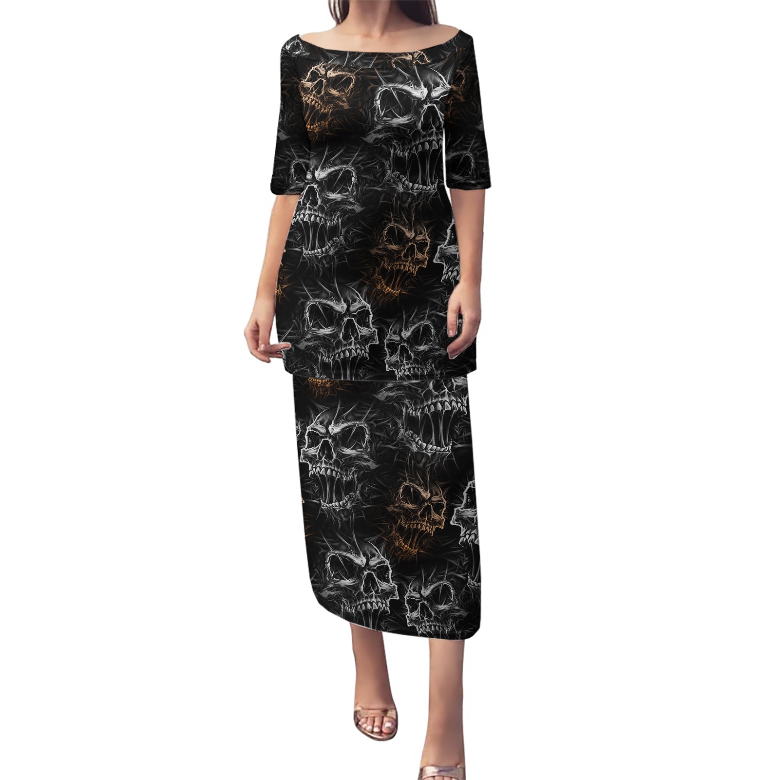 Skull Pattern Puletasi Never Trust The Living - Wonder Print Shop