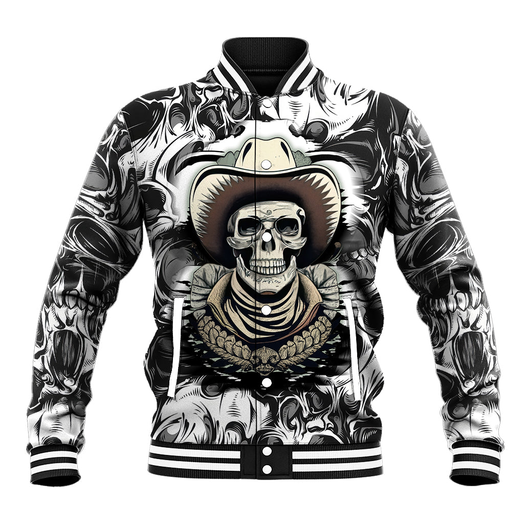 Skull Cowboy Baseball Jacket Out Law - Wonder Print Shop