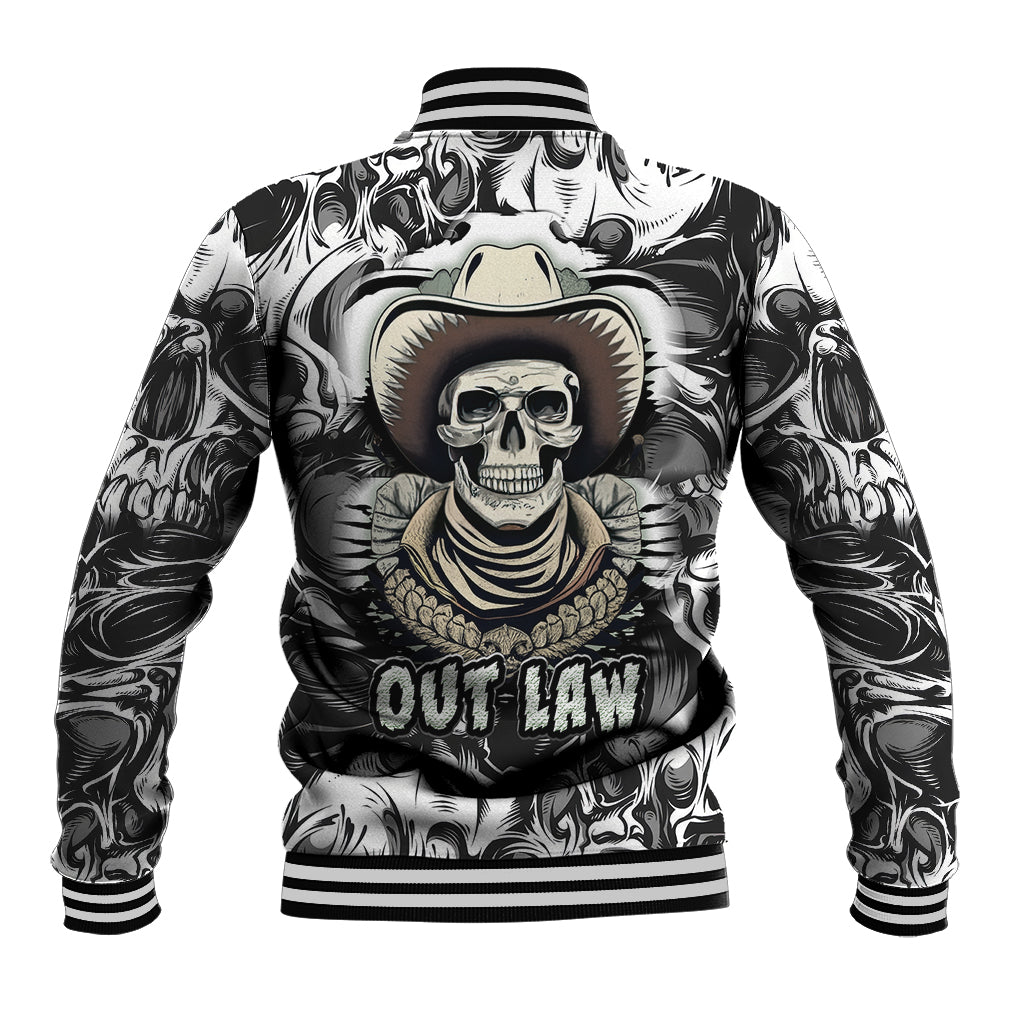 Skull Cowboy Baseball Jacket Out Law - Wonder Print Shop