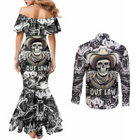 skull-cowboy-couples-matching-mermaid-dress-and-long-sleeve-button-shirts-out-law