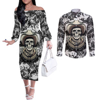 skull-cowboy-couples-matching-off-the-shoulder-long-sleeve-dress-and-long-sleeve-button-shirts-out-law