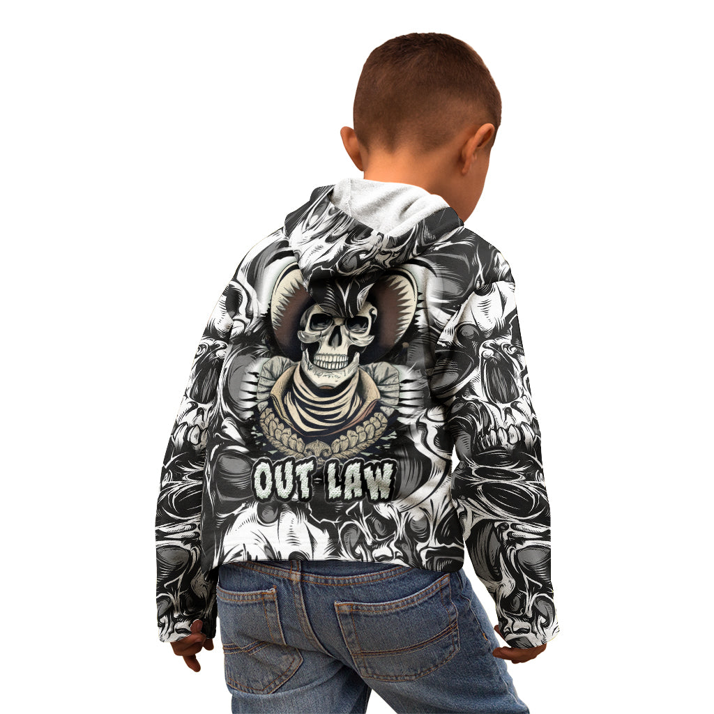 Skull Cowboy Kid Hoodie Out Law - Wonder Print Shop