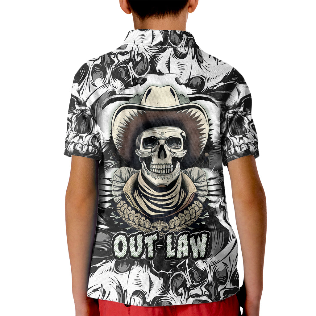 Skull Cowboy Kid Polo Shirt Out Law - Wonder Print Shop