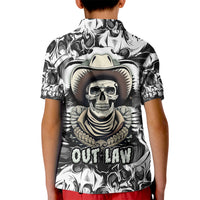 Skull Cowboy Kid Polo Shirt Out Law - Wonder Print Shop