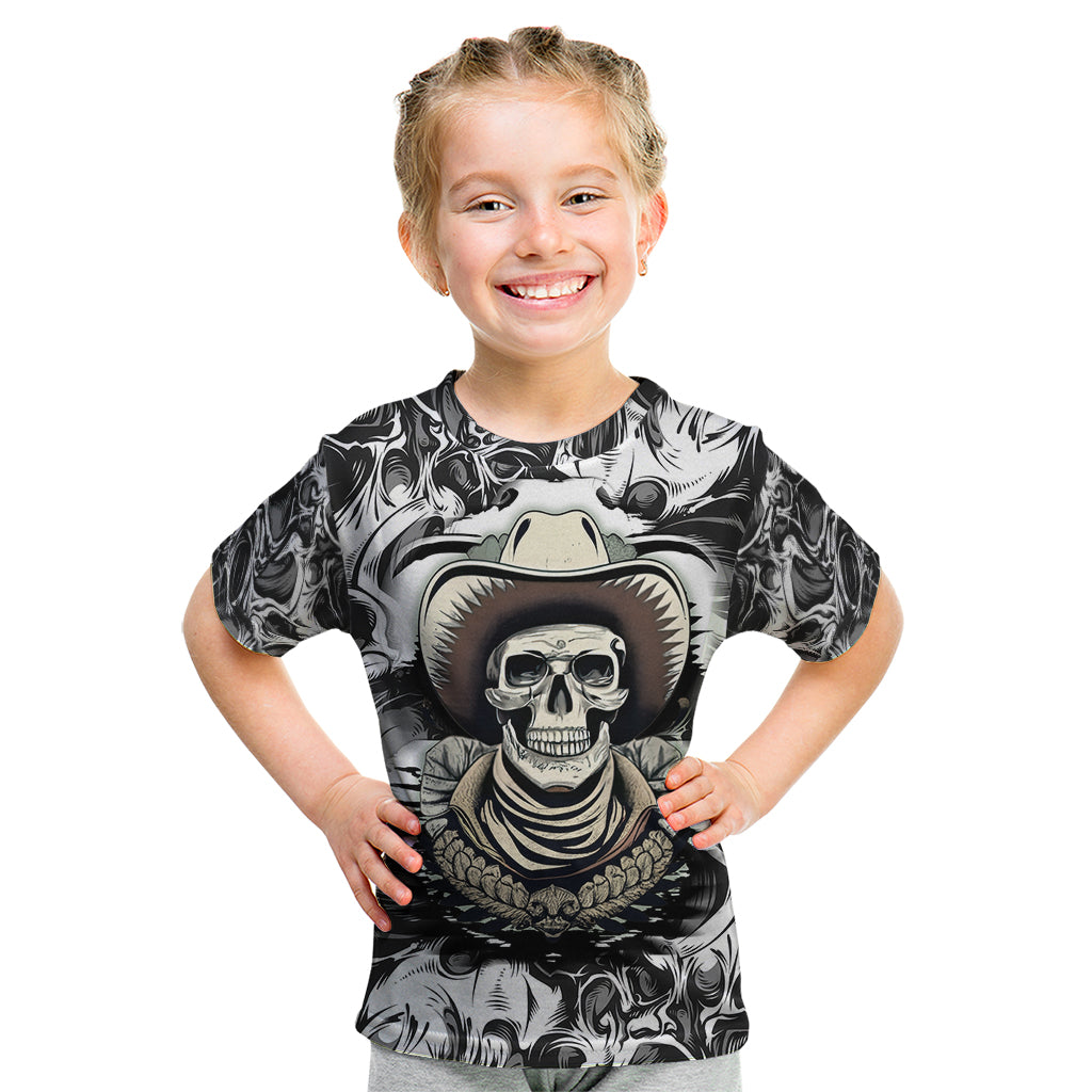 Skull Cowboy Kid T Shirt Out Law - Wonder Print Shop