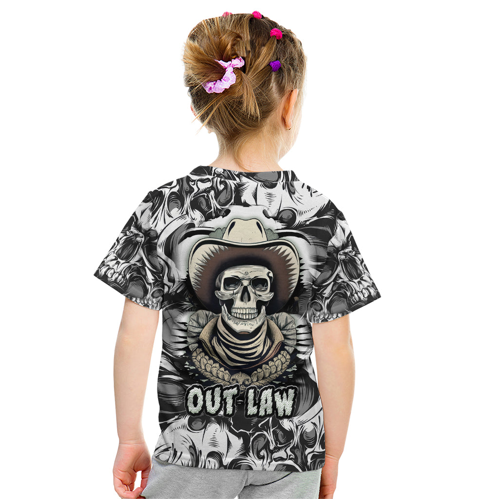 Skull Cowboy Kid T Shirt Out Law - Wonder Print Shop