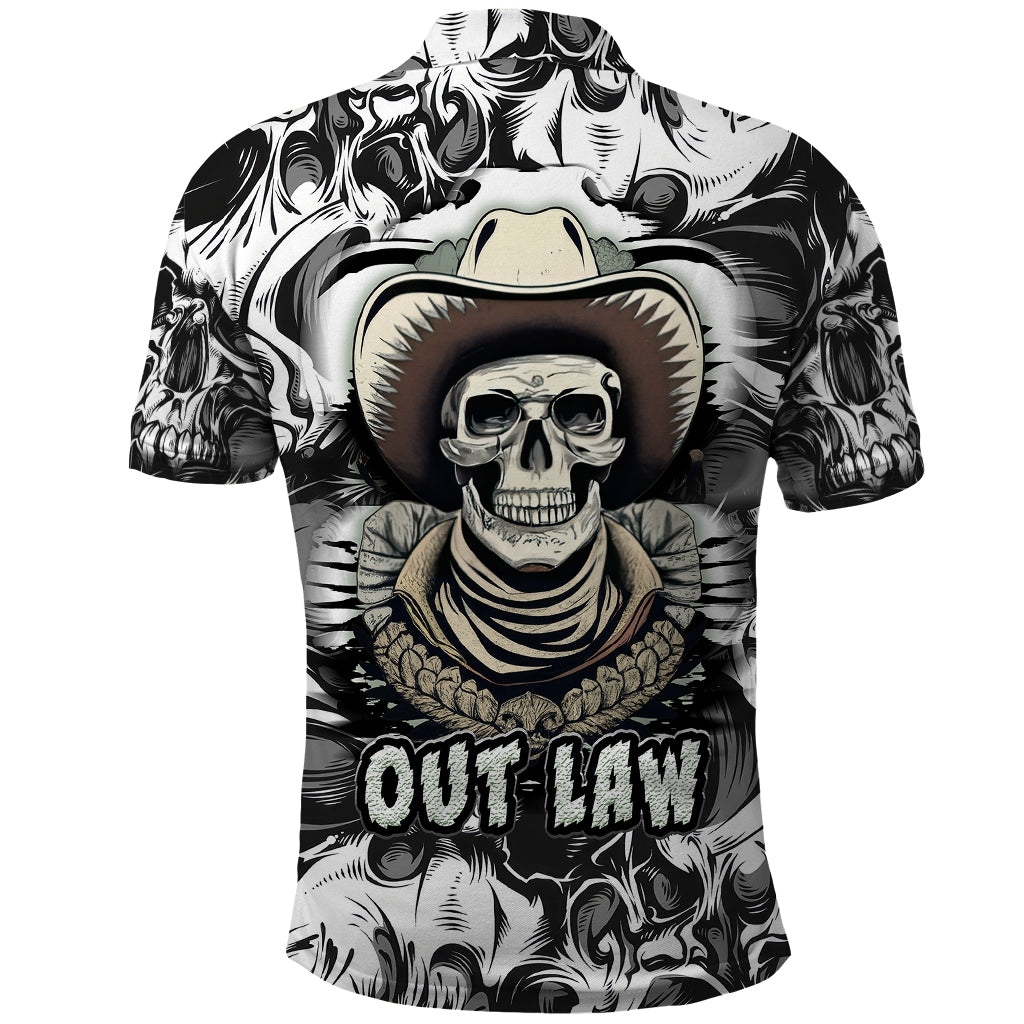 Skull Cowboy Polo Shirt Out Law - Wonder Print Shop