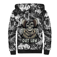 Skull Cowboy Sherpa Hoodie Out Law - Wonder Print Shop